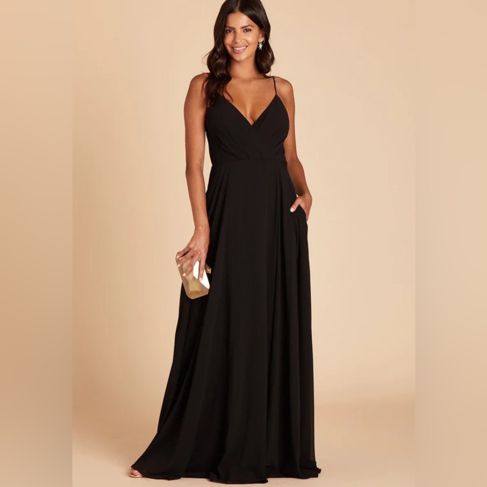 NWT Birdy Grey Dress KAIA DRESS CHIFFON Black Medium Formal Gown Best Seller